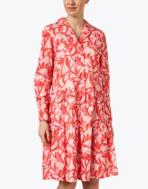 Front image thumbnail - Marc Cain - Pink and Red Print Cotton Dress