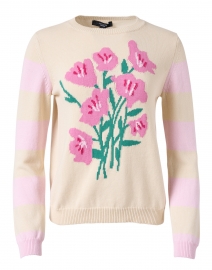 Gene White Floral Cotton Sweater