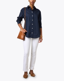 Look image thumbnail - Hinson Wu - Halsey Navy Print Cotton Shirt