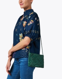 Look image thumbnail - Loeffler Randall - Marison Green Woven Leather Bag