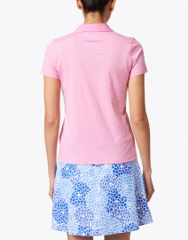 Back image thumbnail - Allude - Pink Cotton Polo Top