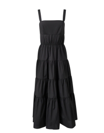 Black Poplin Tiered Dress