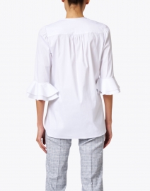 Back image thumbnail - Dovima Paris - Wren White Stretch Cotton Shirt
