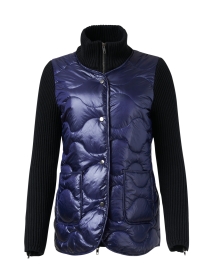 Navy Quilted Knit Combo Jacket