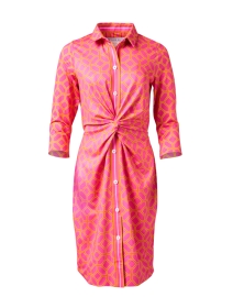 Product image thumbnail - Gretchen Scott - Pink and Orange Geo Print Twist Dress