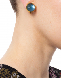 Honey Azure Blue Clip-On Earrings