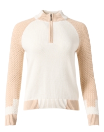 Product image thumbnail - Blue - White and Tan Cotton Sweater