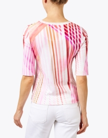 Back image thumbnail - Marc Cain Sports - Pink Abstract Print Stretch Jersey Top