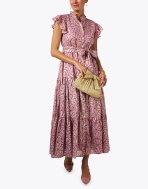Look image thumbnail - Oliphant - Pink Floral Print Cotton Voile Dress