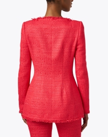 Back image thumbnail - Santorelli - Elara Red Tweed Jacket