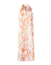 Finley - Swing Coral and White Print Cotton Shirt Dress