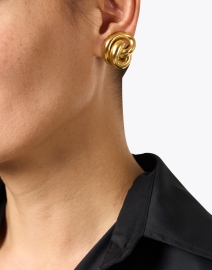 Look image thumbnail - Ben-Amun - Gold Knot Clip Earrings