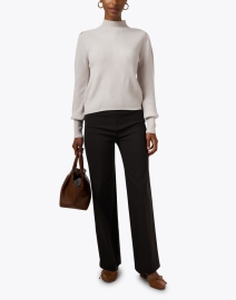 Look image thumbnail - Allude - Taupe Cashmere Mock Neck Sweater