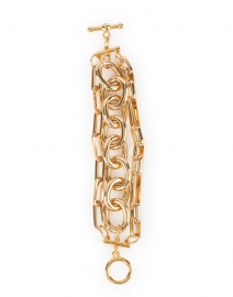 Kenneth Jay Lane - Gold Three Row Link Bracelet with Toggle Clasp