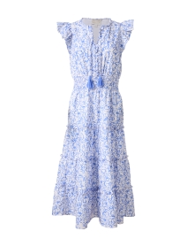 Blue and White Print Crepe Dress