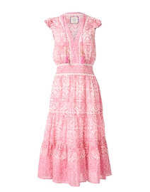 Product image thumbnail - Bell - Annabelle Pink Print Cotton Silk Dress
