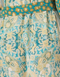Fabric image thumbnail - D'Ascoli - Avni Gold and Blue Print Silk Dress