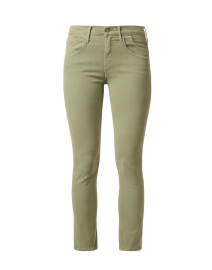 Product image thumbnail - Mother - The Dazzler Green Straight Leg Ankle Jean