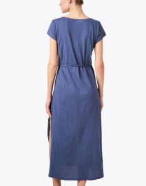 Back image thumbnail - Majestic Filatures - Venice Blue Cotton Dress