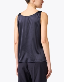 Back image thumbnail - Eileen Fisher - Navy Silk Charmeuse Top