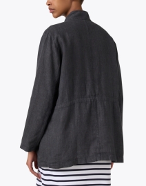 Back image thumbnail - Eileen Fisher - Grey Linen Jacket