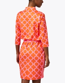 Back image thumbnail - Gretchen Scott - Pink and Orange Print Cotton Dress