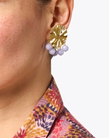 Look image thumbnail - Nest - Lavender Jade Drop Clip Earrings
