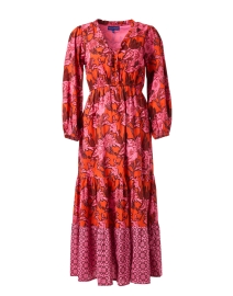 Guadalupe Red Floral Print Cotton Dress