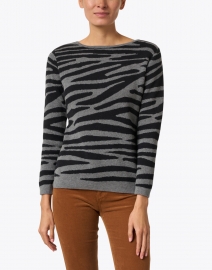 Blue - Grey and Black Tiger Stripe Pima Cotton Sweater