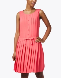 Front image thumbnail - Weill - Mona Coral Pleated Mini Dress