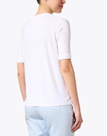 Back image thumbnail - Majestic Filatures - White Soft Touch Henley Top