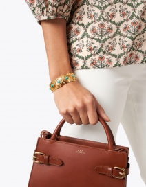 Look image thumbnail - Sylvia Toledano - Turquoise Stoned Gold Cuff Bracelet
