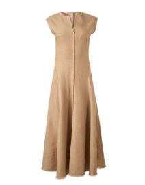 Tan Linen A-Line Dress 
