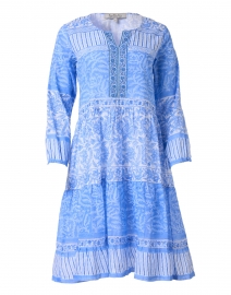 Taryn Blue Block Print Cotton Dress