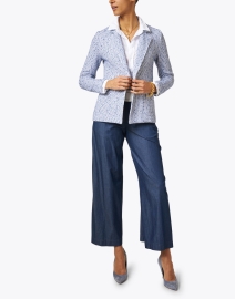 Look image thumbnail - Amina Rubinacci - Malesia Blue and White Boucle Blazer