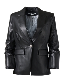 Hollis Black Faux Leather Dickey Jacket