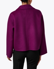 Back image thumbnail - Odeeh - Cyclamen Purple Wool Cashmere Jacket