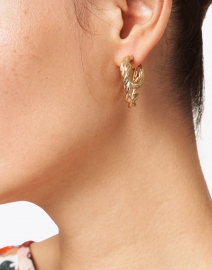 Look image thumbnail - Loeffler Randall - Holly Gold Double Twisted Hoop Earrings