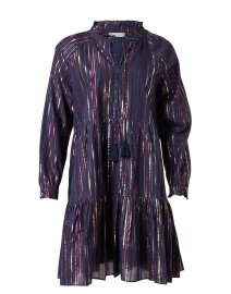 Product image thumbnail - Roller Rabbit - Janni Navy Metallic Stripe Cotton Dress