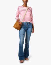 Look image thumbnail - Saint James - Minquidame Pink and White Striped Cotton Top