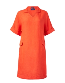 Marine Orange Linen Dress