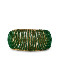 Izzia Green Beaded Cuff Bracelet