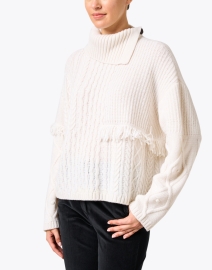 Front image thumbnail - Weekend Max Mara - Faiti Ivory Wool Turtleneck Sweater