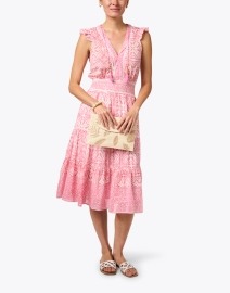 Look image thumbnail - Bell - Annabelle Pink Print Cotton Silk Dress