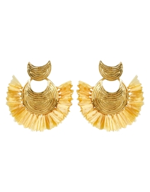 Product image thumbnail - Gas Bijoux - Gold Raffia Drop Earrings