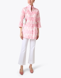 Look image thumbnail - Connie Roberson - Rita Pink Abstract Print Linen Jacket