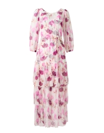 Christy Lynn - Nina Pink Tulip Print Chiffon Dress