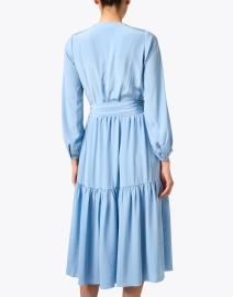 Back image thumbnail - Soler - Pauline Light Blue Silk Dress