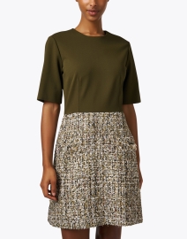 Front image thumbnail - Jason Wu Collection - Olive Green Tweed Dress