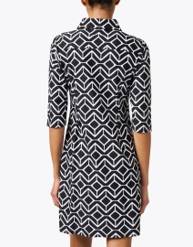 Back image thumbnail - Jude Connally - Susanna Black and White Print Shirt Dress